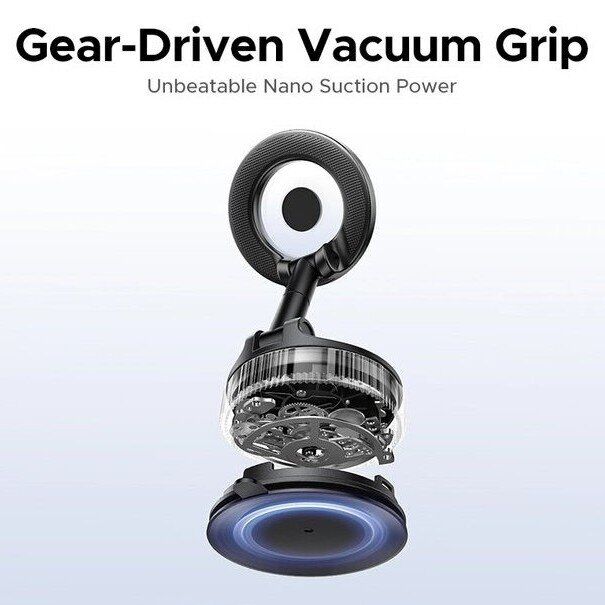 Автомобильный держатель UGREEN LP970 Suction Cup Magnetic Phone Mount - Metal Gray: фото 3 из 8