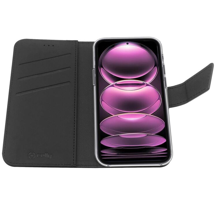 Чехол Celly Wallet Case для Xiaomi Redmi Note 12 Pro / Poco X5 Pro (WALLY1040) - Black: фото 2 из 6