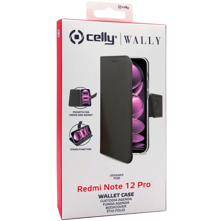 Чехол Celly Wallet Case для Xiaomi Redmi Note 12 Pro / Poco X5 Pro (WALLY1040) - Black: фото 5 из 6