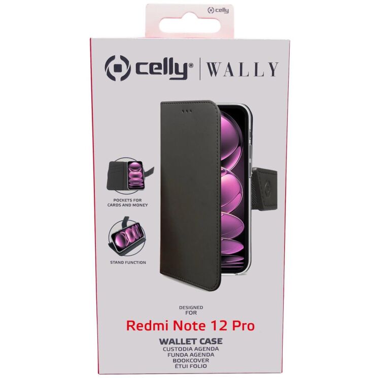 Чехол Celly Wallet Case для Xiaomi Redmi Note 12 Pro / Poco X5 Pro (WALLY1040) - Black: фото 6 из 6