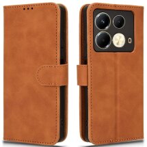 Чехол Deexe Classic Wallet для Infinix Note 40 - Brown: фото 1 из 6