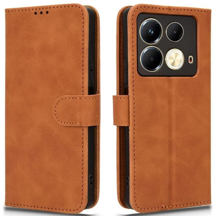 Чехол Deexe Classic Wallet для Infinix Note 40 - Brown: фото 1 из 6