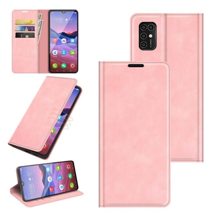Чохол Deexe Core Wallet для ZTE Blade V2020 Smart - Pink: фото 8 з 11