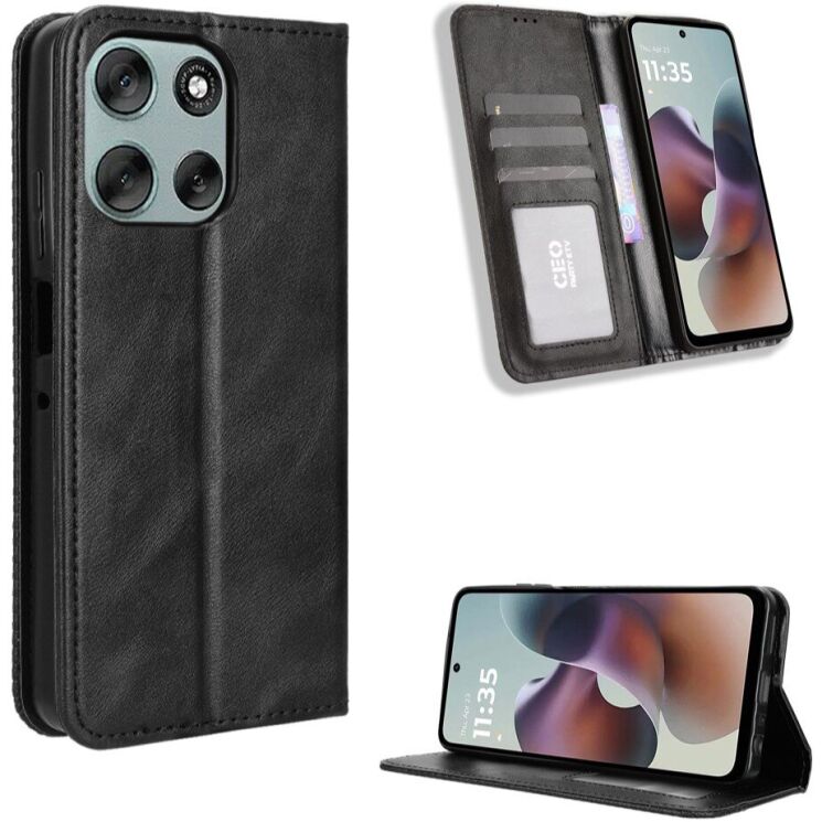 Чохол Deexe Retro Style для Motorola Moto G56 - Black: фото 3 з 16