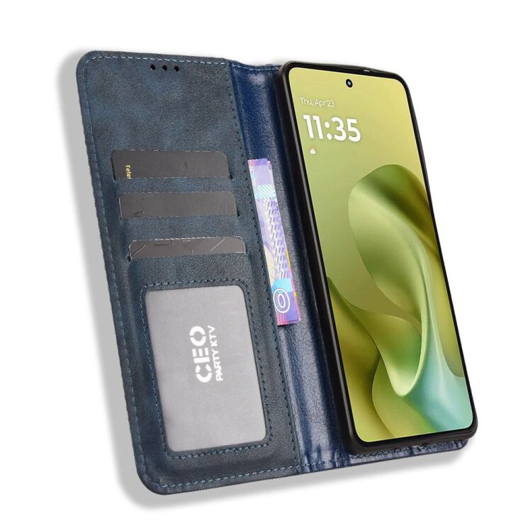 Чохол Deexe Retro Style для Motorola Moto G86 - Blue: фото 7 з 15
