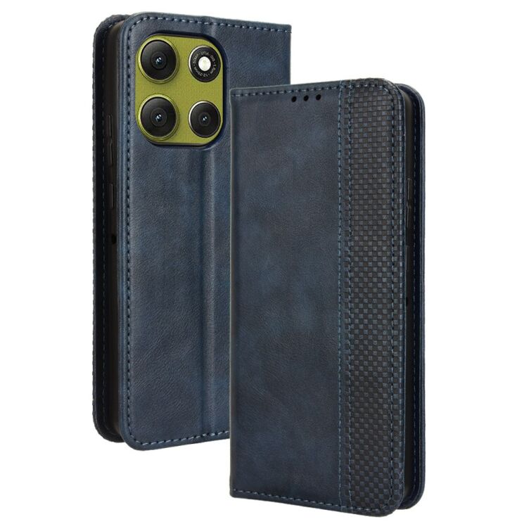 Чохол Deexe Retro Style для Motorola Moto G86 - Blue: фото 1 з 15
