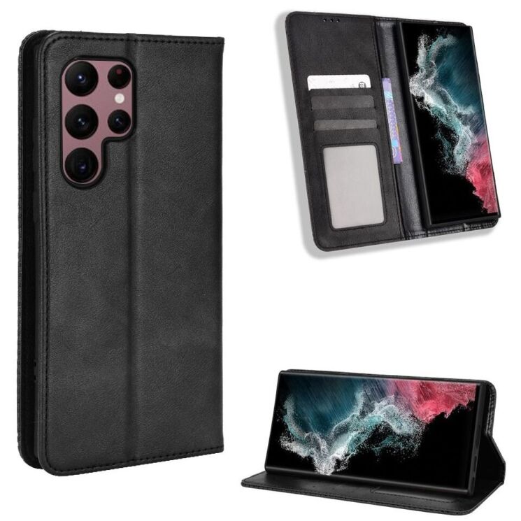 Чехол Deexe Retro Style для Samsung Galaxy S22 Ultra (S908) - Black: фото 8 из 9