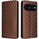 Чехол Deexe Rhombus Book для Google Pixel 11 Pro XL - Brown (426046Z). Фото 1 из 7