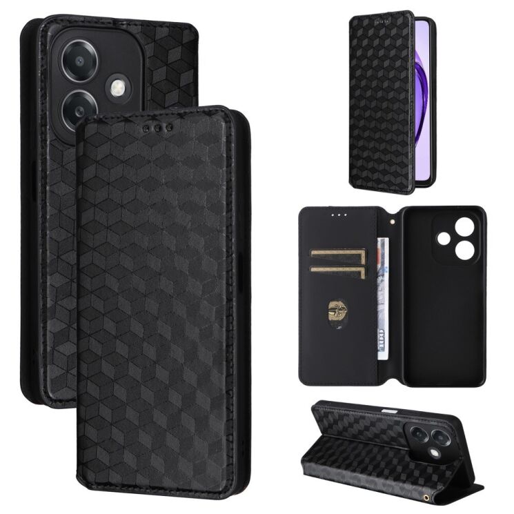 Чохол Deexe Rhombus Book для OPPO A3x / A3 / A40m - Black: фото 6 з 8