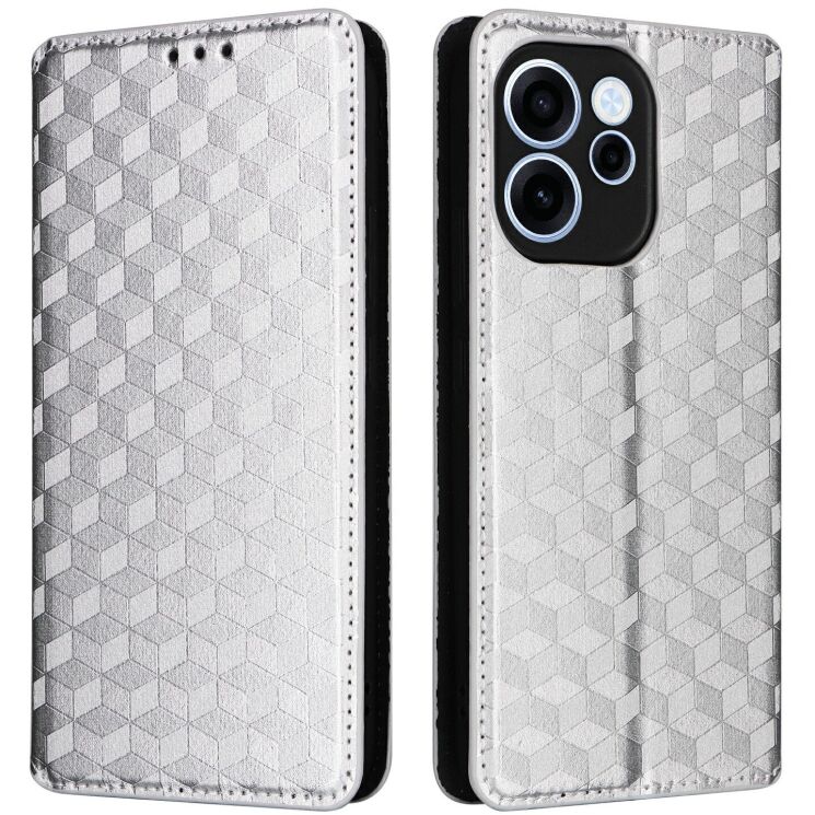 Чехол Deexe Rhombus Book для OPPO Reno 15 - Silver: фото 1 из 7