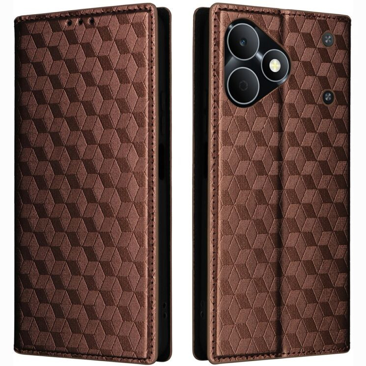 Чохол Deexe Rhombus Book для Realme Note 80 - Brown (412403Z) Чохол Deexe Rhombus Book для Realme Note 80 - Brown: фото 1 з 7