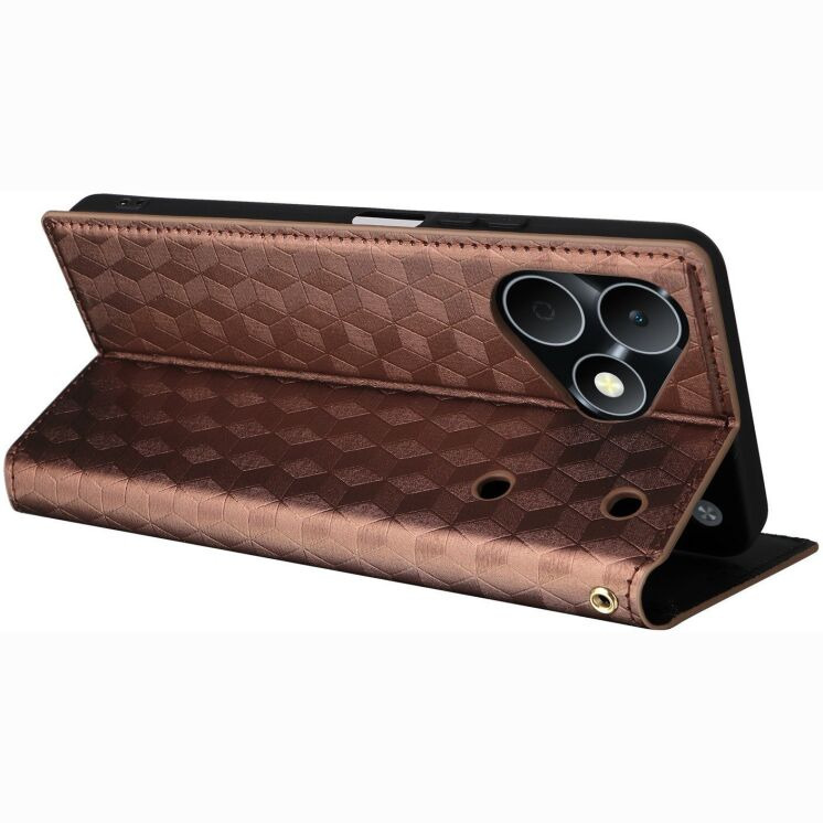 Чохол Deexe Rhombus Book для Realme Note 80 - Brown (412403Z) Чохол Deexe Rhombus Book для Realme Note 80 - Brown: фото 4 з 7