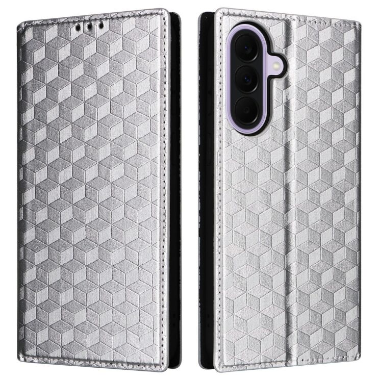 Чехол Deexe Rhombus Book для Samsung Galaxy A37 (A376) - Silver: фото 1 из 7