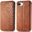Чехол Deexe Rhombus Wallet для Apple iPhone 16e - Brown (376412Z)