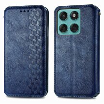 Чехол Deexe Rhombus Wallet для Motorola Moto G17 Power / G15 Power / G15 - Blue: фото 1 из 6