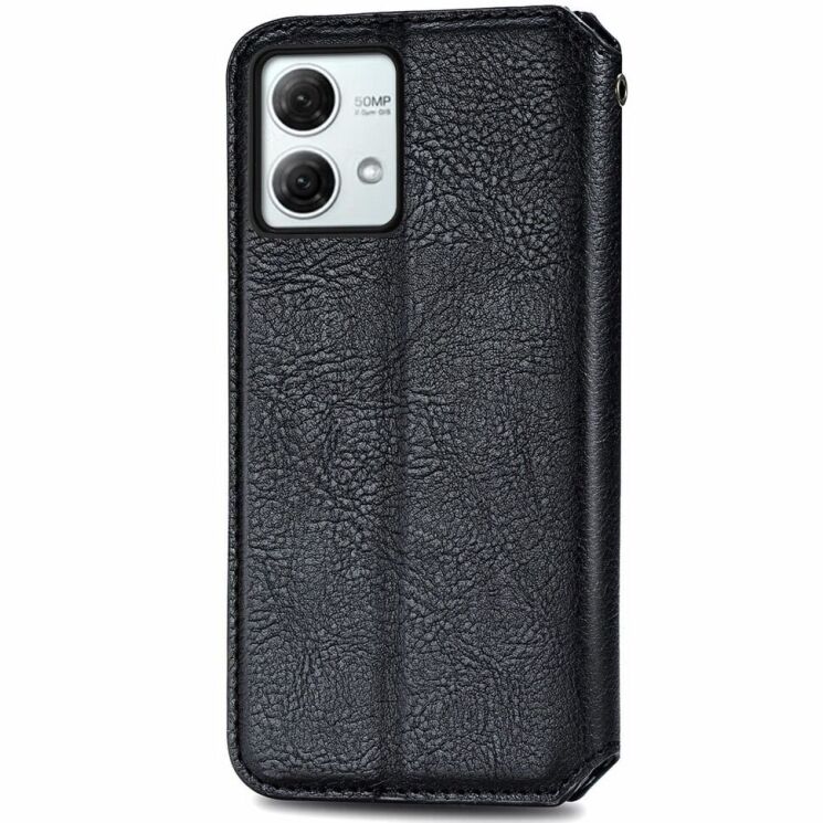 Чехол Deexe Rhombus Wallet для Motorola Moto G84 - Black: фото 5 из 6