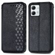 Чехол Deexe Rhombus Wallet для Motorola Moto G84 - Black (339155B)