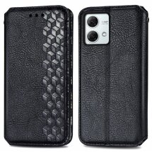 Чохол Deexe Rhombus Wallet для Motorola Moto G84 - Black: фото 1 з 6