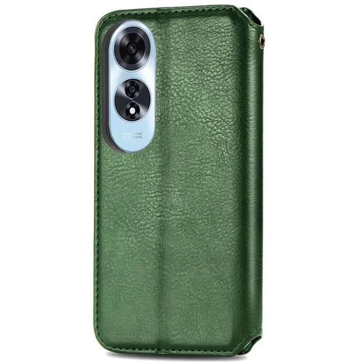 Чехол Deexe Rhombus Wallet для OPPO A60 - Green: фото 5 из 9