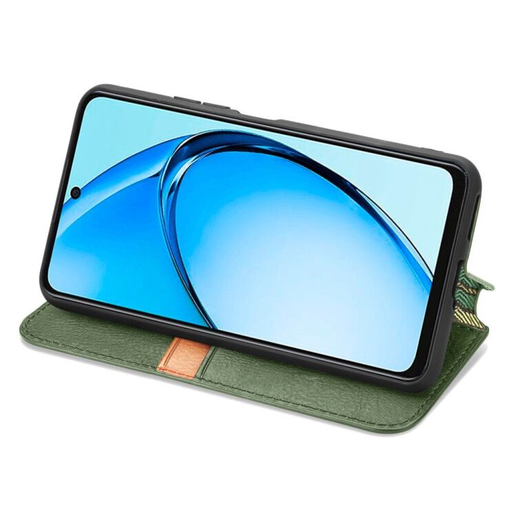 Чехол Deexe Rhombus Wallet для OPPO A60 - Green: фото 3 из 9