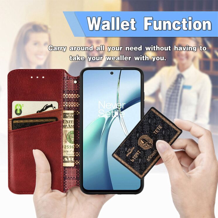Чехол Deexe Rhombus Wallet для Samsung Galaxy A37 (A376) - Black: фото 8 из 8