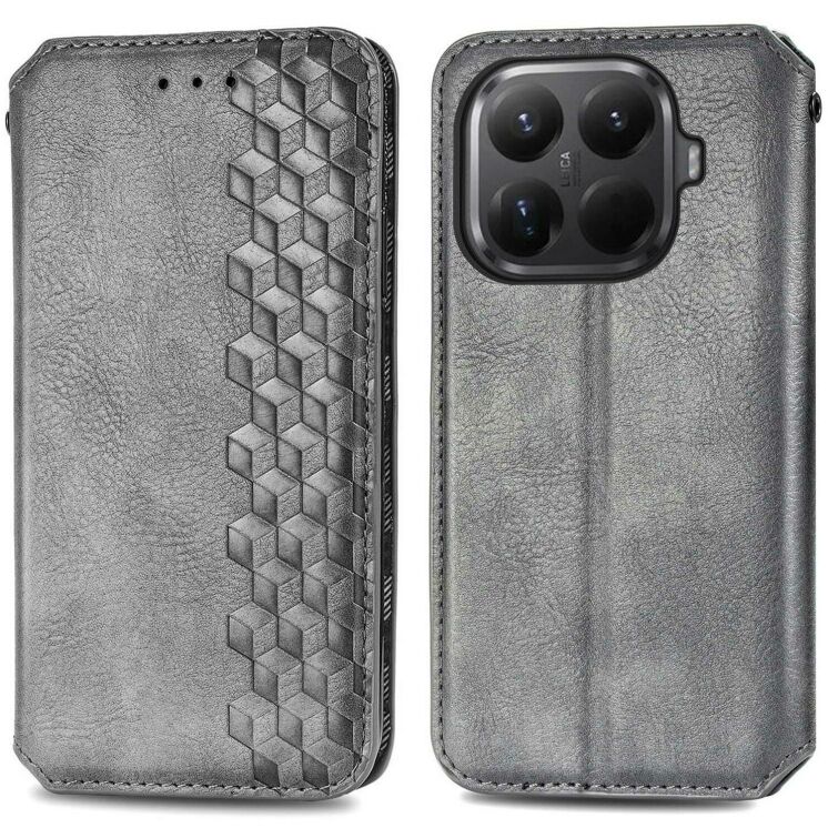 Чохол Deexe Rhombus Wallet для Xiaomi 15T Pro - Grey: фото 1 з 6