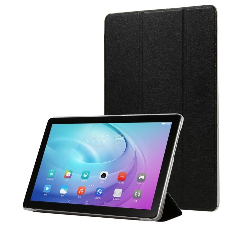 Чехол Deexe Silk Texture для Huawei MatePad T10 / T10s - Black: фото 1 из 7