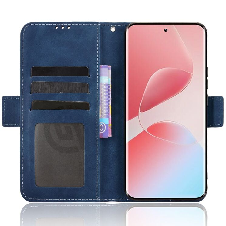 Чохол Deexe Wallet Stand для Infinix Hot 60 Pro - Blue: фото 5 з 15