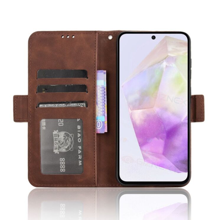 Чехол Deexe Wallet Stand для Samsung Galaxy A56 (A566) - Brown: фото 3 из 7
