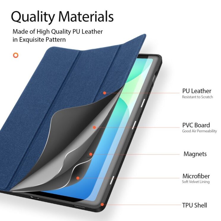 Чехол DUX DUCIS Domo Series для Samsung Galaxy Tab S10 FE Plus - Black: фото 7 из 12
