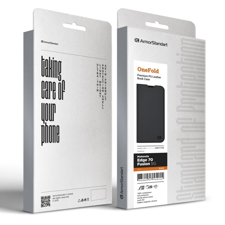 Чехол-книжка ArmorStandart OneFold Case для Motorola Edge 70 Fusion - Black: фото 4 из 7