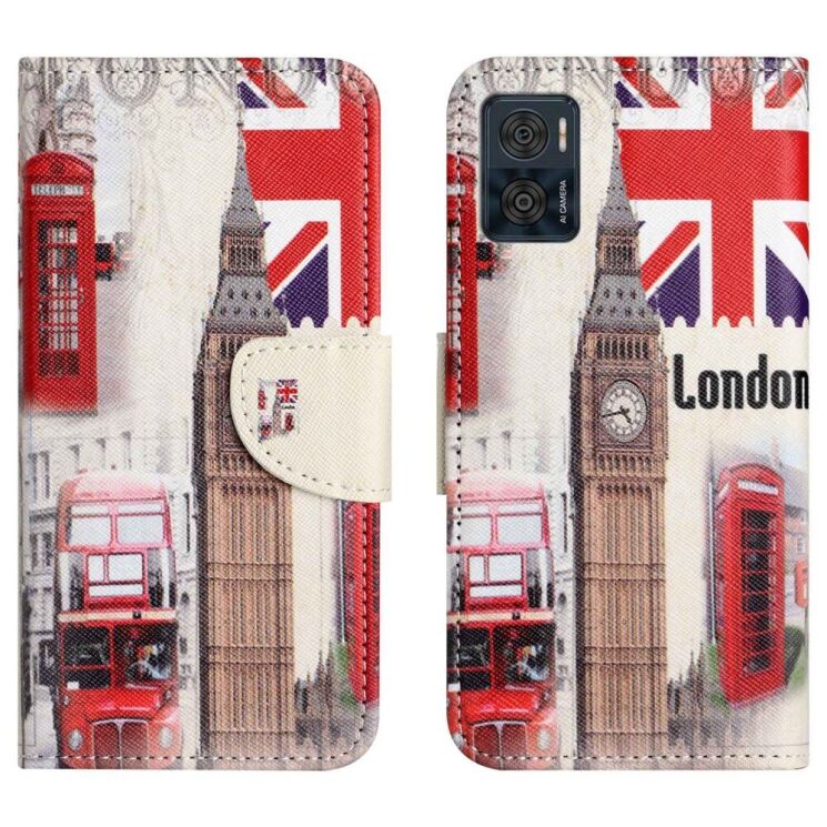 Чохол-книжка Deexe Color Wallet для Motorola Moto E22 - London Big Ben: фото 1 з 6