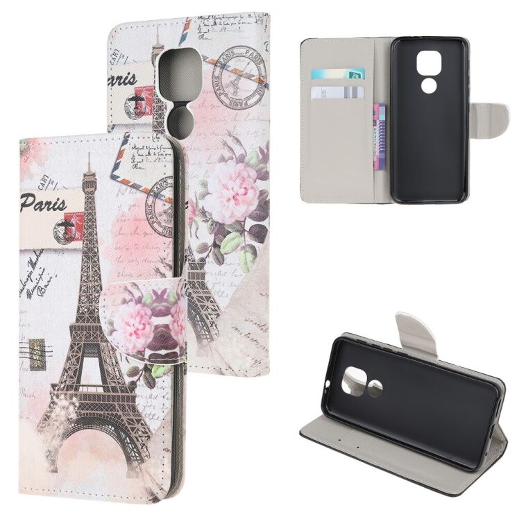 Чохол з малюнком Deexe Color Wallet для Motorola Moto E7 Plus / Moto G9 Play - Eiffel Tower: фото 6 з 6