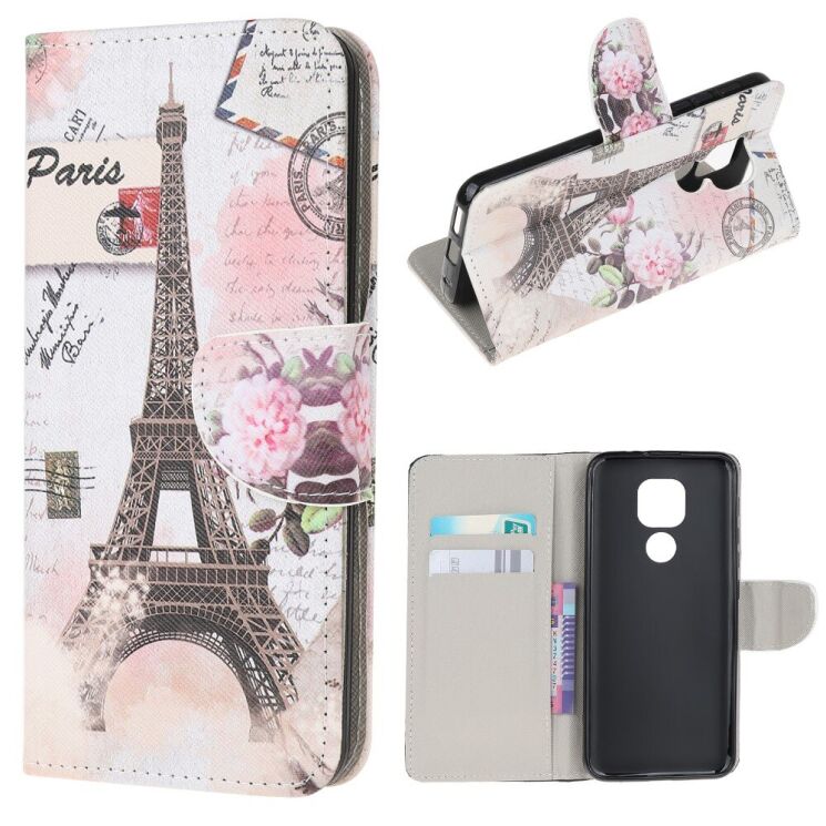 Чохол з малюнком Deexe Color Wallet для Motorola Moto E7 Plus / Moto G9 Play - Eiffel Tower: фото 1 з 6