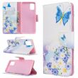 Чехол-книжка Deexe Color Wallet для Samsung Galaxy A51 (А515) - Blue Butterfly and Flowers (312565A)