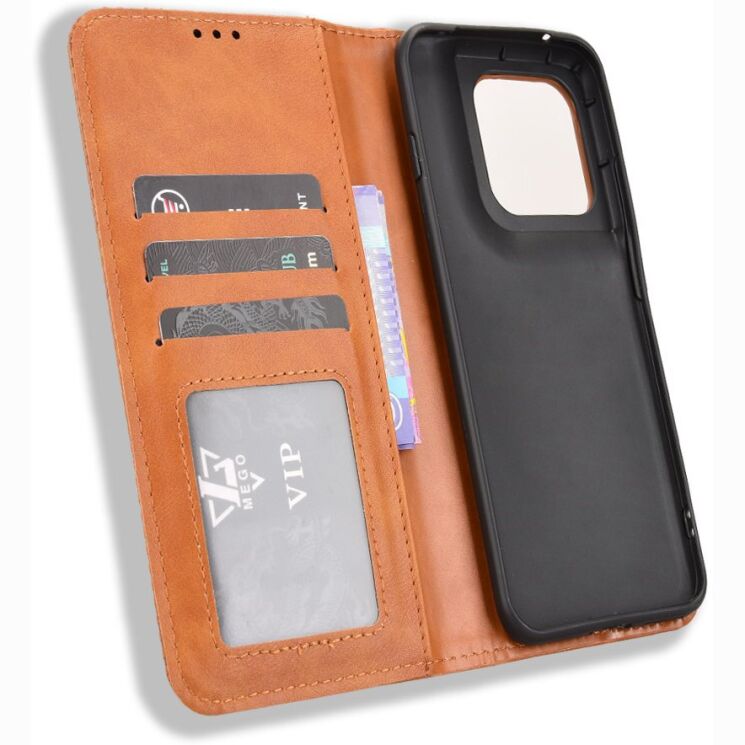 Чохол-книжка Deexe Retro Style для Motorola Edge 70 Pro - Brown (412004Z) Чохол-книжка Deexe Retro Style для Motorola Edge 70 Pro - Brown: фото 5 з 19