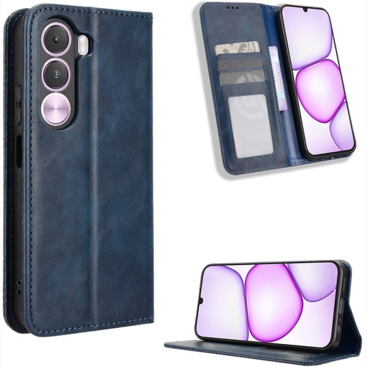Чехол-книжка Deexe Retro Style для Realme C100i - Blue: фото 2 из 19