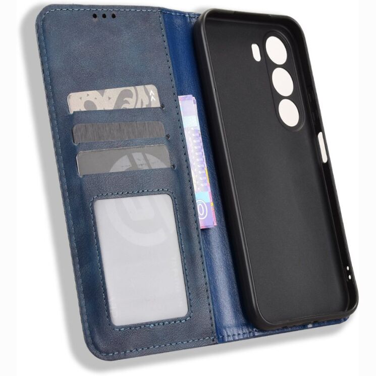 Чехол-книжка Deexe Retro Style для Realme C100i - Blue: фото 5 из 19