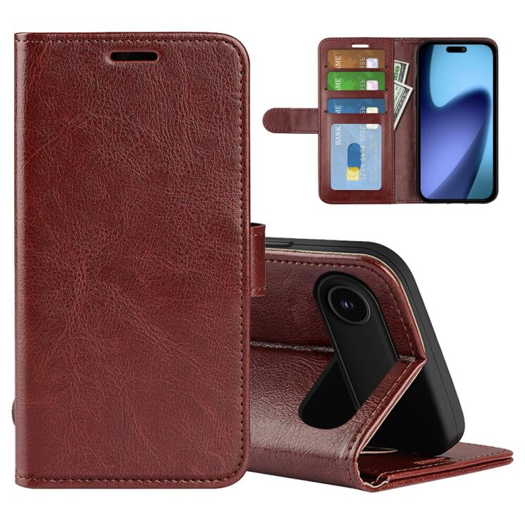 Чохол-книжка Deexe Wallet Style для Apple iPhone 17 Air - Brown: фото 2 з 9