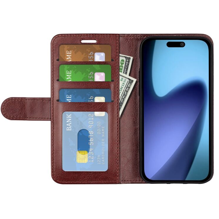 Чохол-книжка Deexe Wallet Style для Apple iPhone 17 Air - Brown: фото 5 з 9
