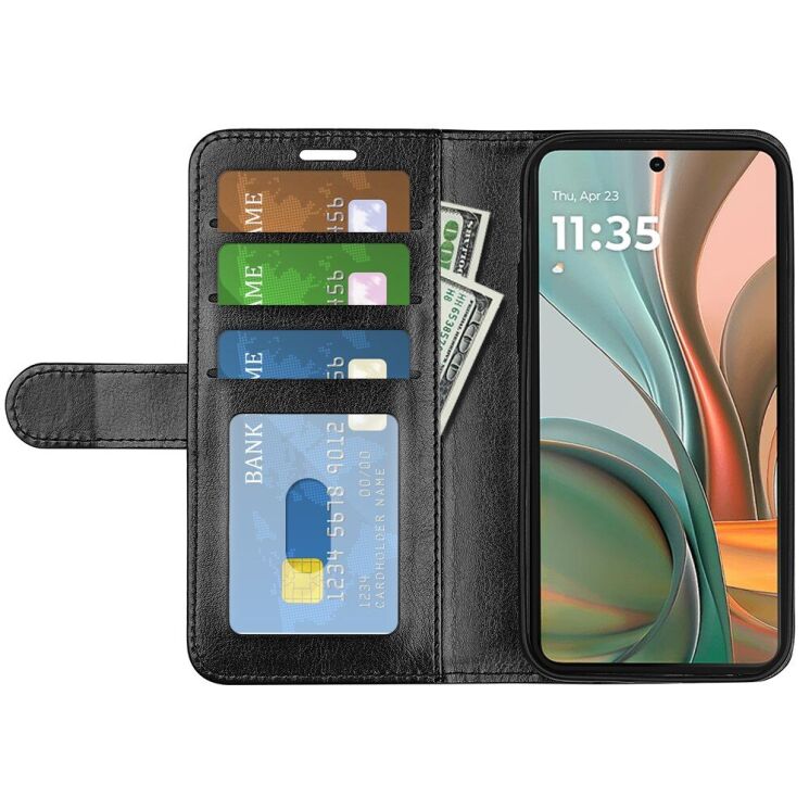 Чехол-книжка Deexe Wallet Style для Motorola Moto G75 - Black: фото 2 из 8