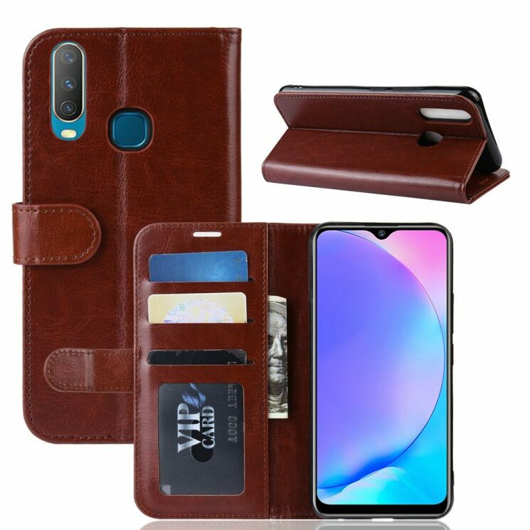 Чехол-книжка Deexe Wallet Style для VIVO Y17 - Brown: фото 2 из 8