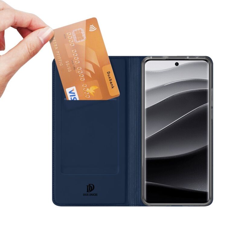 Чехол-книжка DUX DUCIS Skin Pro для Xiaomi Redmi Note 14 Pro 5G / Poco X7 - Blue: фото 5 из 9