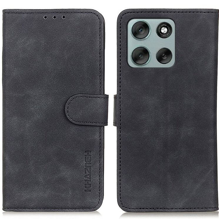 Чохол-книжка KHAZNEH Retro Wallet для Motorola Moto G56 - Black: фото 1 з 7
