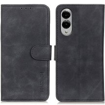 Чехол-книжка KHAZNEH Retro Wallet для Samsung Galaxy S25 Edge (S937) - Black: фото 1 из 8