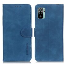 Чехол-книжка KHAZNEH Retro Wallet для Xiaomi Redmi Note 10 / Note 10s / Poco M5s - Blue: фото 1 из 8