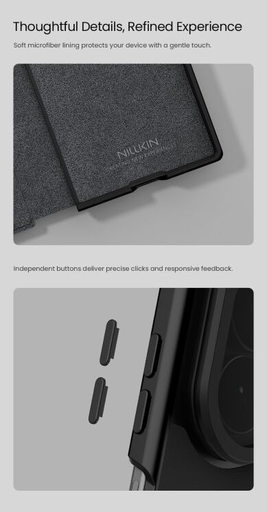 Чехол-книжка NILLKIN Qin Prop Silicone Leather Case для Samsung Galaxy Fold 8 Ultra - Black: фото 15 из 17