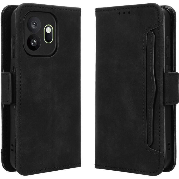 Чохол-книжка з кишеньками Deexe Wallet Stand для OnePlus 15T - Black: фото 1 з 15