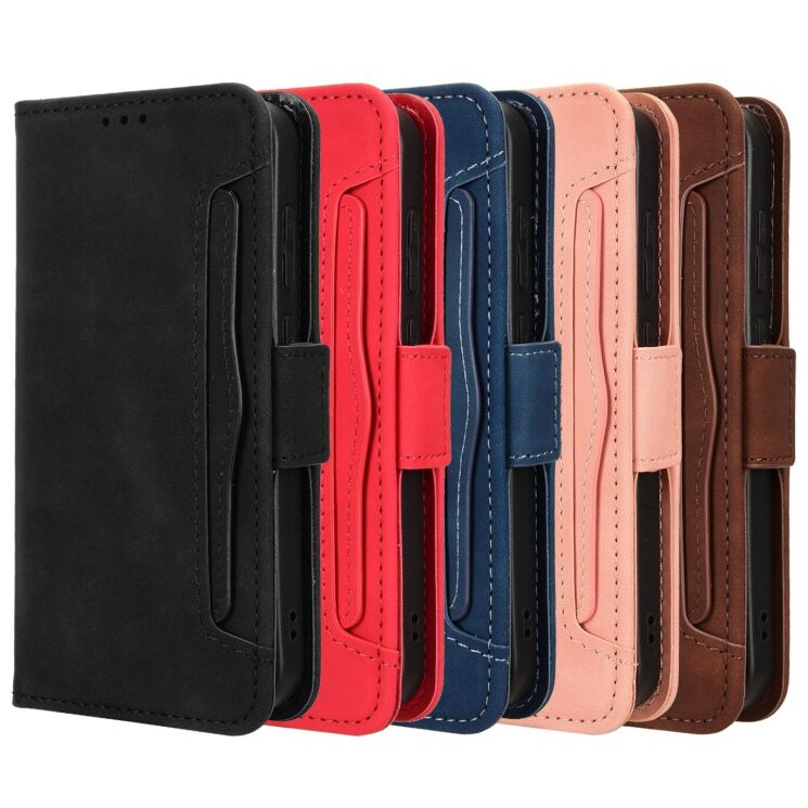 Чехол-книжка с карманами Deexe Wallet Stand для OnePlus 15T - Red: фото 9 из 15