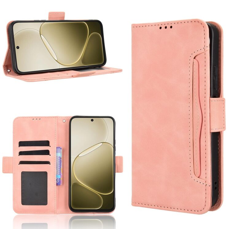 Чохол-книжка з кишеньками Deexe Wallet Stand для OPPO A6s / A6 - Pink: фото 7 з 15